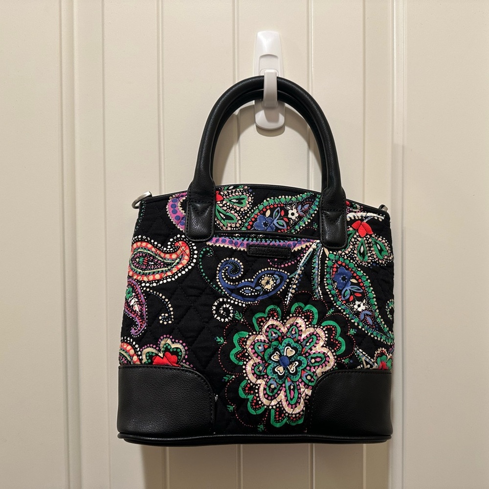 Vera Bradley mini tote crossbody in Kiev Paisley with zipper pockets
